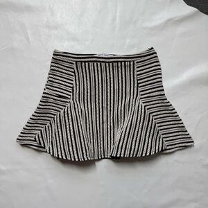 Frankie Morello Black and White Striped Mini Skirt